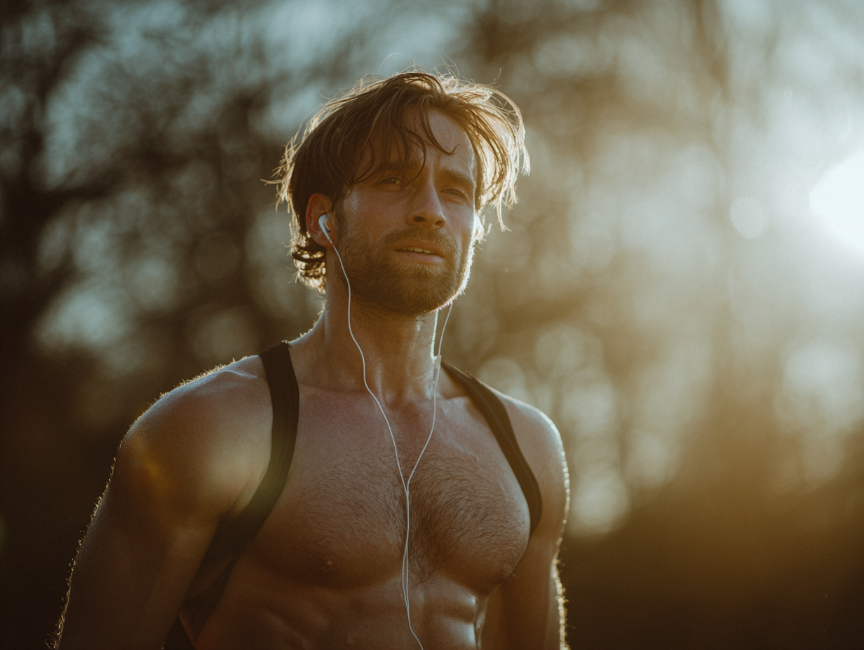 Чоловік виконує силові вправи в спортзалі